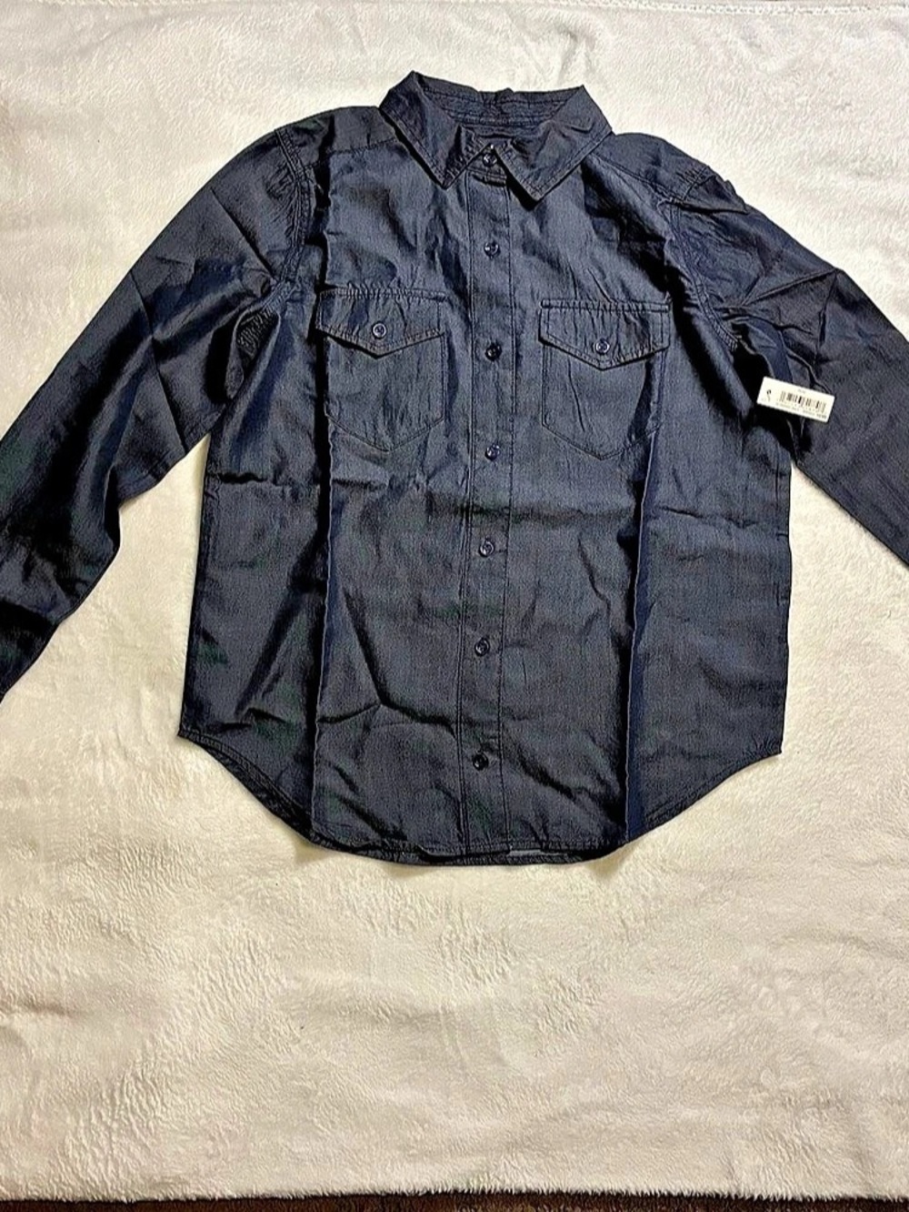 Amazon Essentials Casual Button Down Shirt in Black Size XS New With Tags